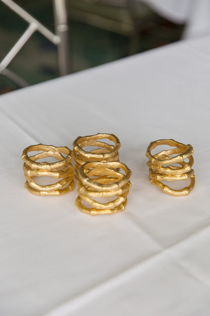 Bamboo Napkin Rings – Gold (Set of 4)