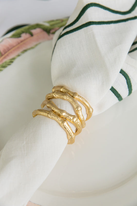 Bamboo Napkin Rings – Gold (Set of 4)