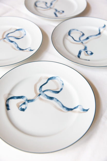 BLUE RIBBON DESSERT PLATES (SET OF FOUR)